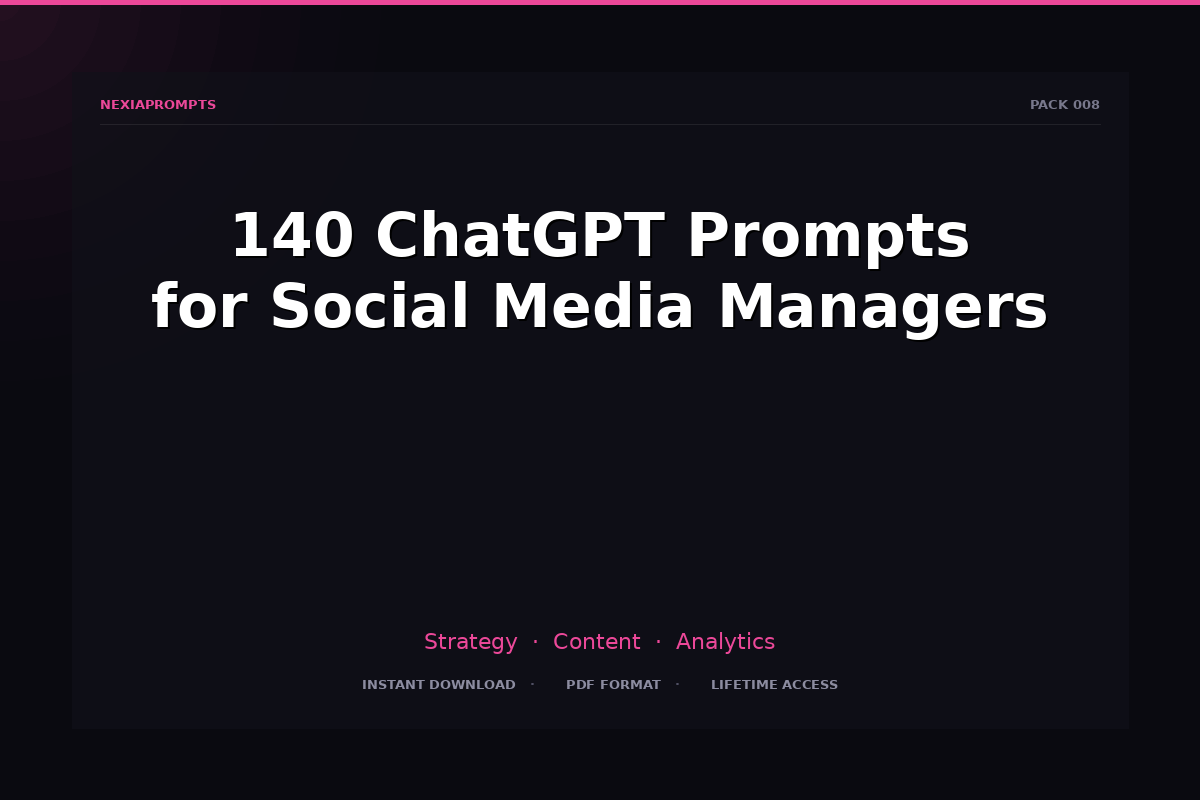 140 ChatGPT Prompts for Social Media Managers